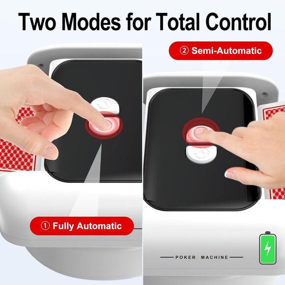 Automatic One Press AUTO & Manual Mode Card Shuffler Machine with 2 Decks - Picture 5 of 7